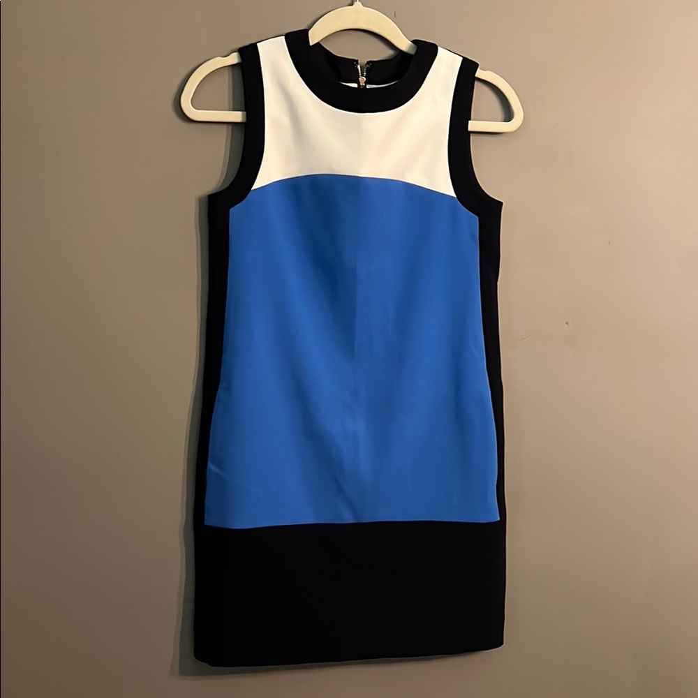 Kate Spade Maysie Colorblock Black and Blue Sheath Mini Dress